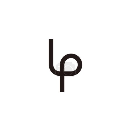 Letter Lp curve geometric symbol simple logo vector