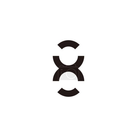 Ilustración de Letra H número 8, círculo símbolo geométrico simple logotipo vector - Imagen libre de derechos