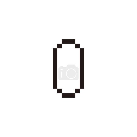 Illustration for Number 0 pixel geometric symbol simple logo vector - Royalty Free Image