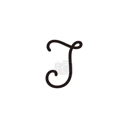 Illustration for Letter J line, rope geometric symbol simple logo vector - Royalty Free Image