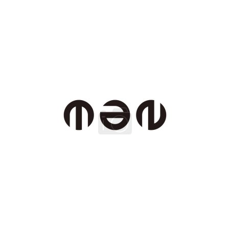 Téléchargez les illustrations : Lettre M, a et N trois cercles symbole géométrique simple logo vecteur - en licence libre de droit