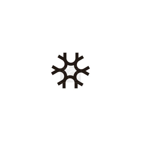 Ilustración de Copo de nieve, curva, símbolo geométrico simple logo vector - Imagen libre de derechos