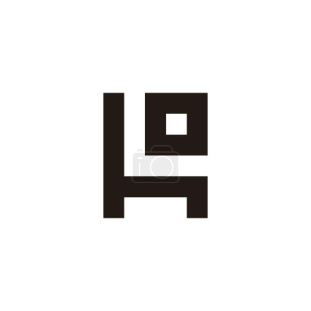 Ilustración de Letra ho cuadrado símbolo geométrico simple logo vector - Imagen libre de derechos