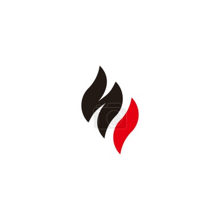 Letra Sm fuego símbolo geométrico simple logo vector