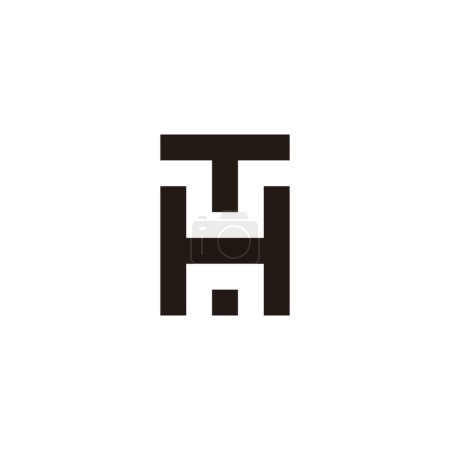 Ilustración de Letra TH cuadrado símbolo geométrico simple logo vector - Imagen libre de derechos