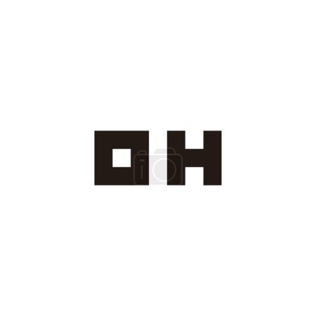 Ilustración de Letra OH símbolo geométrico cuadrado simple logo vector - Imagen libre de derechos