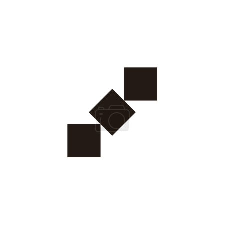 Ilustración de Tres cuadrados, escaleras símbolo geométrico simple logotipo vector - Imagen libre de derechos