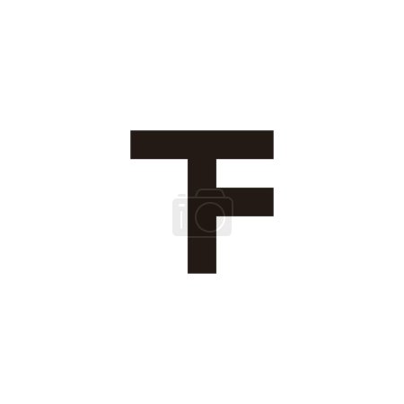 Téléchargez les illustrations : Lettre tF carré géométrique symbole simple logo vecteur - en licence libre de droit