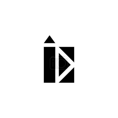 Téléchargez les illustrations : Lettre iE triangles symbole géométrique simple logo vecteur - en licence libre de droit