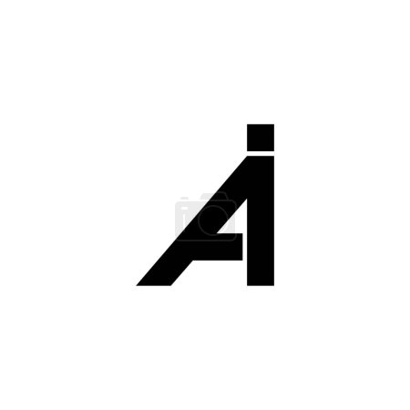 Buchstabe ai quadratisches geometrisches Symbol einfacher Logo-Vektor