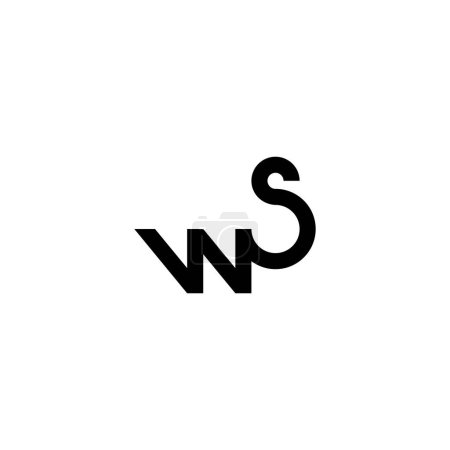 Letter wS connect geometric symbol simple logo vector
