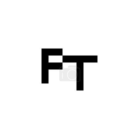 Téléchargez les illustrations : Lettre Ft carré géométrique symbole simple logo vecteur - en licence libre de droit