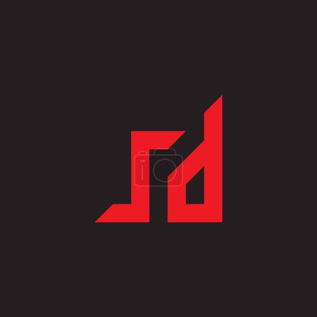 letter sd knife geometric symbol simple logo vector