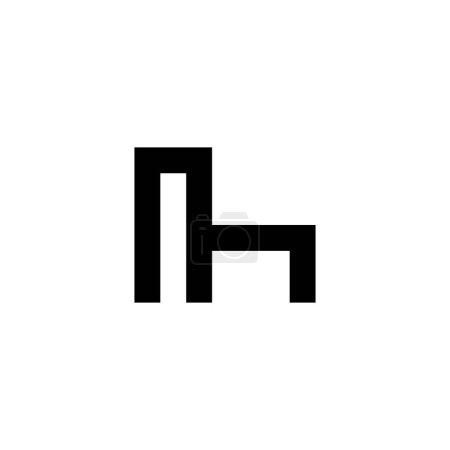 Illustration for Letter m key, square geometric symbol simple logo vector - Royalty Free Image