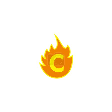 Buchstabe C Feuer einfach Vektor Logo Symbol