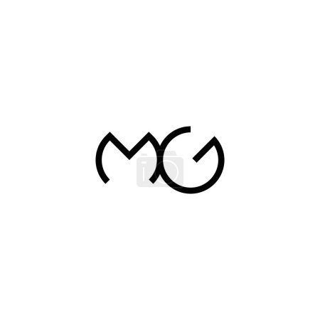 lettres M et G connectant le symbole simple de logo de vecteur