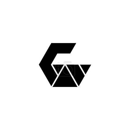 letter G simple triangles vector logo symbol
