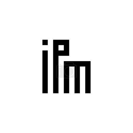 lettres i, P et M symbole de logo vectoriel simple