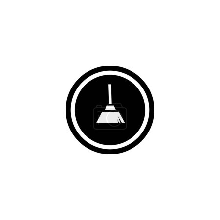 Ilustración de Simple limpieza escoba botón vector logotipo símbolo - Imagen libre de derechos