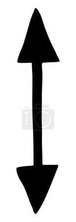 Illustration for Hand painted arrow drawn with ink brush isolated on white background. Victor illustration - Royalty Free Image
