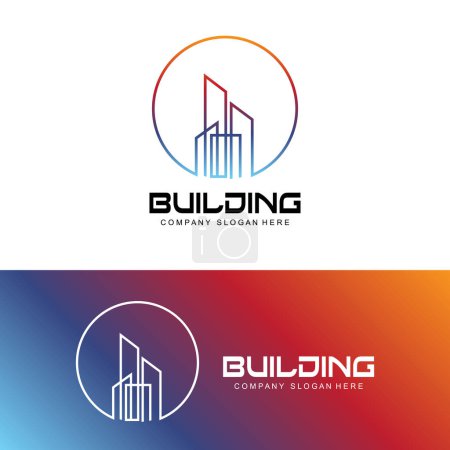 Ilustración de Logotipo de diseño de casa, logotipo del edificio, propiedad y construcción icono de la empresa - Imagen libre de derechos