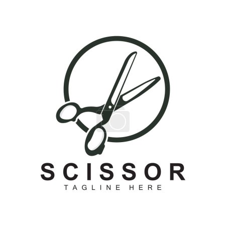 Illustration for Scissors Logo Design, Barbershop Shaver Vector, Babershop Scissors Brand Illustration - Royalty Free Image