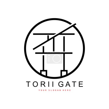 Ilustración de Torii Gate Logo, Japanese Building Design, China Icon Vector, Illustration Template icon - Imagen libre de derechos