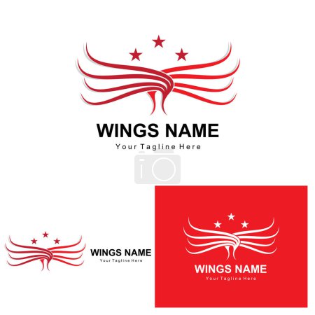 Téléchargez les illustrations : Conception de logo d'ailes, Vecteur d'ailes de bouclier, Illustration de plumes d'oiseaux - en licence libre de droit