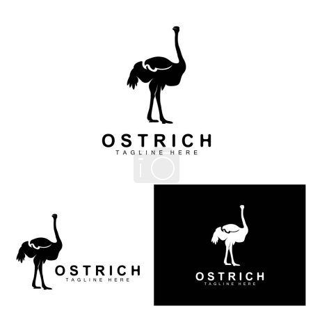 Ilustración de Diseño de Logo de Avestruz, Ilustración de Animales del Desierto, Vivir en el Bosque, Vector Camel - Imagen libre de derechos