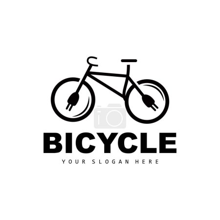 Logotipo de bicicleta eléctrica, Diseño de vehículos, Vector de bicicleta deportiva, Icono de la plantilla de bicicleta Ilustración