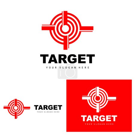 Illustration for Target Logo, Arrow Shooting Design, Arrow Aim Target Icon Vector - Royalty Free Image