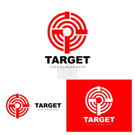 Illustration for Target Logo, Arrow Shooting Design, Arrow Aim Target Icon Vector - Royalty Free Image