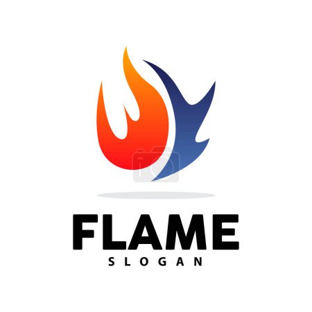 Téléchargez les illustrations : Logo de flamme rouge, vecteur de feu de chaleur brûlante, conception d'icône de modèle de logo de feu - en licence libre de droit