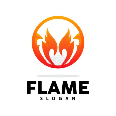 Téléchargez les illustrations : Logo de flamme rouge, vecteur de feu de chaleur brûlante, conception d'icône de modèle de logo de feu - en licence libre de droit