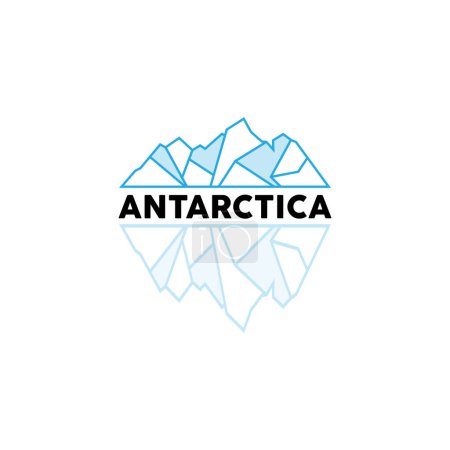 Ilustración de Logo de Iceberg, Vector de montañas antárticas en color azul hielo, Diseño de la naturaleza, Icono de plantilla de ilustración de marca de producto - Imagen libre de derechos