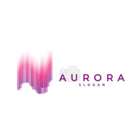 Illustration for Aurora Logo, Light Wave Vector, Nature Landscape Design, Product Brand Template Illustration Icon - Royalty Free Image