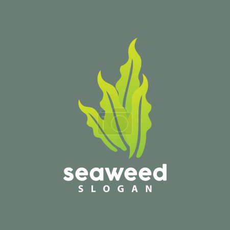 Illustration for Seaweed Logo, Underwater Plant Vector, Simple Leaf Design, Illustration Template Symbol Icon - Royalty Free Image