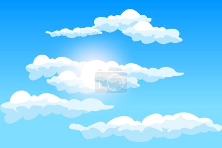 Téléchargez les illustrations : Cloud Background Design, Sky Landscape Illustration, Decoration Vector, Banners And Posters - en licence libre de droit