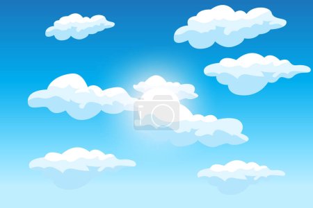 Téléchargez les illustrations : Cloud Background Design, Sky Landscape Illustration, Decoration Vector, Banners And Posters - en licence libre de droit