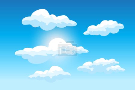 Illustration for Cloud Background Design, Sky Landscape Illustration, Decoration Vector, Banners And Posters - Royalty Free Image