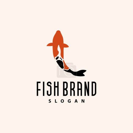 Téléchargez les illustrations : Koi Fish Logo Design, Vecteur de poissons d'ornement, Aquarium Ornement Illustration Produit de marque - en licence libre de droit