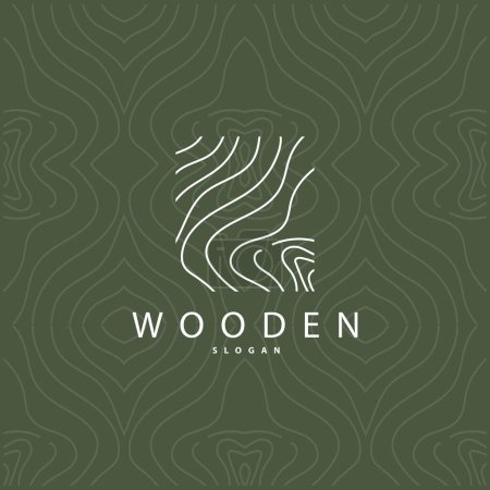 Ilustración de Logotipo de madera, Vector de capa de corteza de fibra de madera, Diseño de ilustración de inspiración de tronco de árbol - Imagen libre de derechos