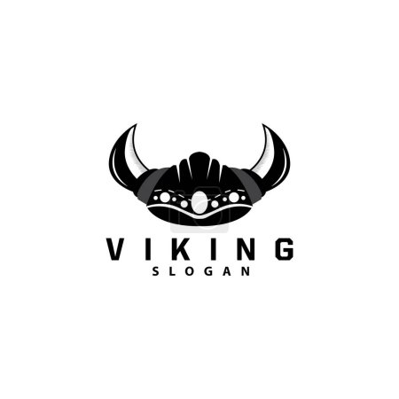 Téléchargez les illustrations : Logo Viking, Illustration vectorielle de Dieu Viking, Conception d'inspiration de Sparte barbare simple, Illustration de modèle - en licence libre de droit