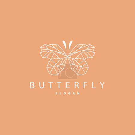 Diseño del logotipo de la mariposa, Hermoso animal volador, Ilustración del icono de la marca de la compañía, Serigrafía, Salón