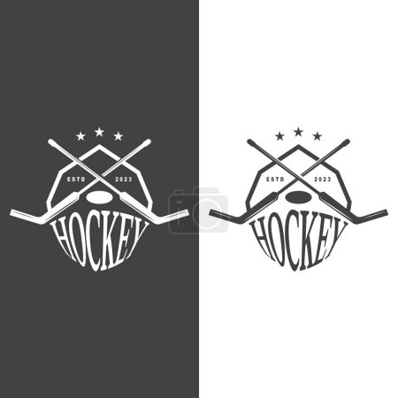 Ilustración de Diseño de Logo de Hockey, Plantilla de Símbolo de Juego de Deportes - Imagen libre de derechos