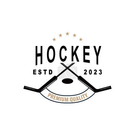 Ilustración de Diseño de Logo de Hockey, Plantilla de Símbolo de Juego de Deportes - Imagen libre de derechos