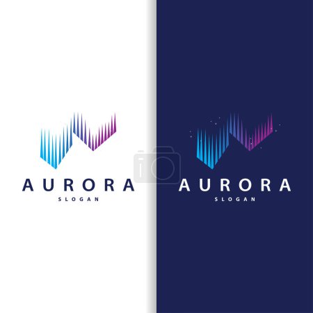 Illustration for Aurora Light Wave Sky View Logo, Simple Abstract Templet Illustration Design - Royalty Free Image