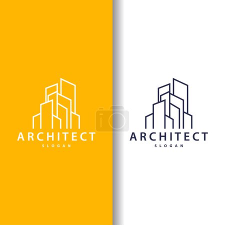 Téléchargez les illustrations : Immobilier Immobilier Appartement Construction Logo, élégant design vectoriel de monogramme rustique premium - en licence libre de droit