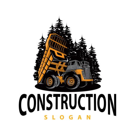 Ilustración de Logotipo de camión vehículo pesado minería camión transporte diseño vector ilustración plantilla - Imagen libre de derechos