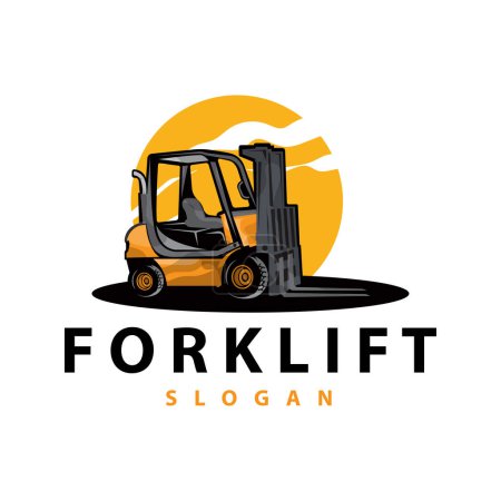 Ilustración de Logotipo de carretilla elevadora diseño de vectores de vehículos pesados plantilla de ilustración de transporte de equipos pesados simples - Imagen libre de derechos